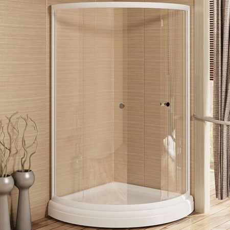 Душевой уголок Radomir 90x90 1-09-1-0-0-0010 профиль Белый стекло прозрачное, артикул 1-09-1-0-0-0010