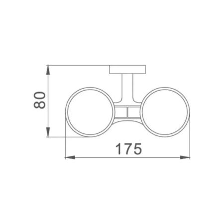 Стакан для ванной комнаты двойной D-Lin D212222, черный