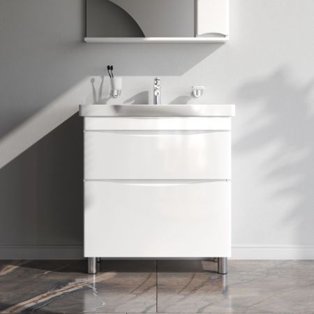 M80FSX0802WG Like, База под раковину, напольная, 80 см, 2 ящика, белый, глянцевая, шт, артикул M80FSX0802WG