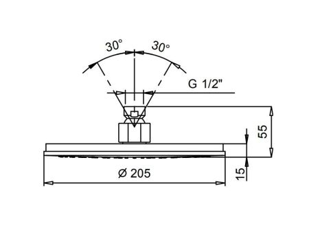 FANTINI Верхний душ Ø200 мм., цвет хром, артикул 86 02 8113