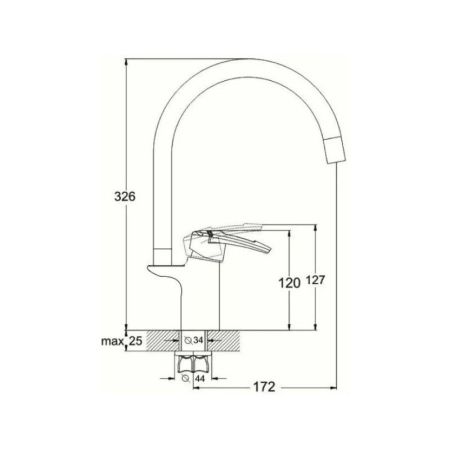 Смеситель для кухни с гибким изливом D-Lin D157315-2, хром/серый