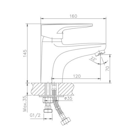 Смеситель для раковины с гигиеническим душем Haiba HB1268, хром, артикул HB1268