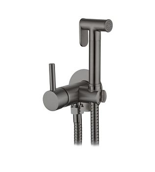 AQG, комплект гигиенического душа TAUS со смесителем на холодную и горячую воду, цвет оружейная сталь (PVD)