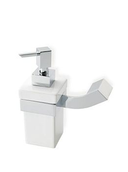 Stil Haus Fluid, настенный керамический дозатор, цвет хром - белая керамика