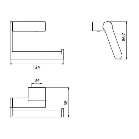 EMCO System2 Держатель т/б без крышки, цвет хром, артикул 3500 001 07