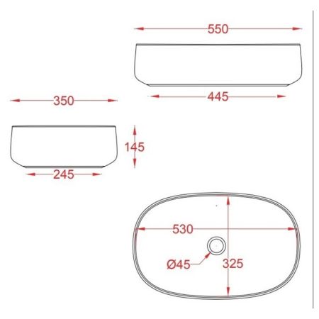 Artceram COGNAC Раковина накладная 55x35 см, цвет: nero roma (фактура - необработанная глина)