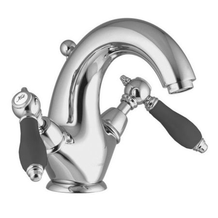 Fima Carlo Frattini Herend Смеситель для раковины, на 1 отв., черные ручки, цвет: хром, артикул F5431CNCR