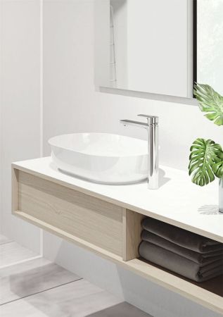 Смеситель для раковины, Kludi, ZENTA SL, тип открывания воды-однорычажный, тип регулирования воды-керамический картридж, монтаж-на раковину/столешницу, отверстия для монтажа-1, высота, мм-300, вынос излива, мм-180, донный клапан-отсутствует, тип подводки-, артикул 482560565