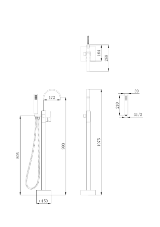 Смеситель RESIA для отдельностоящей ванны BOCH MANN BM7775 Смеситель RESIA для отдельностоящей ванны BOCH MANN BM7775