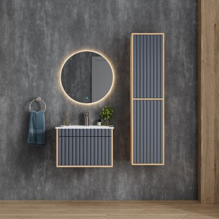 Пенал Onika Дайлер 35 подвесной графит/дуб сонома, универсальный, артикул 403569