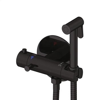 Гигиенический душ с термостатом Rose R915H, черный