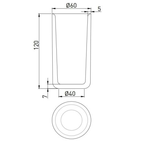 SALINI GOCCE Стакан Ø60х120 мм., настольный, S-Stone, цвет черный матовый RAL9005, артикул 1901201RF RAL9005