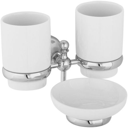 Стакан для зубных щеток с мыльницей Veragio Gialetta VR.GIL-6443.CR Хром, артикул VR.GIL-6443.CR