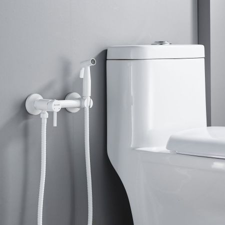 Гигиенический душ со смесителем Shevanik S107C, белый, артикул S107C