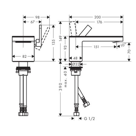 AX MyEdition Панель для смесителя на излив 200мм, цвет: черный орех