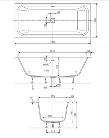 Ванна из искусственного мрамора CEZARES TITAN-VARIO