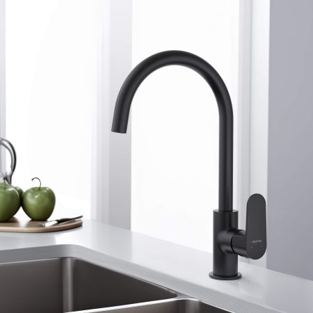 Смеситель для кухни AQUATEK, матовый черный AQ1282MB ОБЕРОН, артикул AQ1282MB