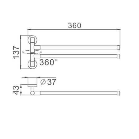Полотенцедержатель Haiba HB112, хром