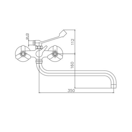 Смеситель для ванны Cron CN2612-3, хром