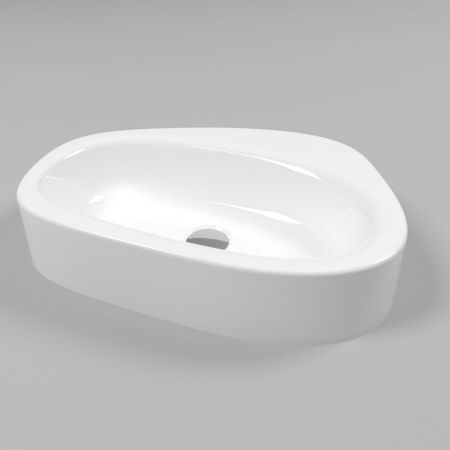 Умывальник WHITECROSS Moonstone D 50x35 (белый глянец) иск. камень, артикул 0730.050035.100