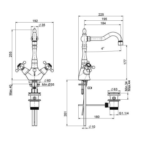 FIMA|Carlo Frattini Elizabeth Смеситель для раковины на 1 отверстие, с вращающимся изливом, цвет хром, артикул F5091CR