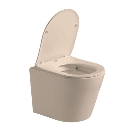 Унитаз подвесной Piatti VT1-11SMC, цвет капучино матовый, ультратонкое soft-close сиденье, артикул VT1-11SMC