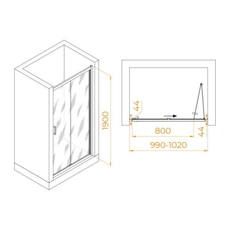 Комплект душевая дверь: RGW PA-21 + RGW TUS-W + RGW E351C + RGW SP-23, артикул 06082110-11, 553702910-01, 81243510-00, 30140123-01