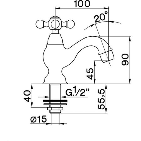 CISAL Arcana Ceramic Кран, цвет золото, артикул AC00090024
