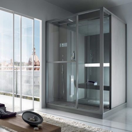 Effegibi Logica H Хаммам с душевой зоной, пристенный R.H. 214x250xh226см, отделка: Soft Sand, артикул LO 30 01 0001