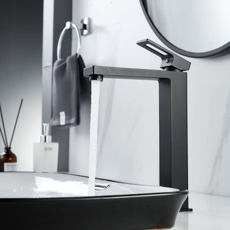 Смеситель для раковины высокий  Raffine F1196H, черный, артикул F1196H