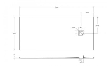 Поддон из искусственного мрамора BelBagno TRAY-MR-UNO-AH, артикул TRAY-MR-UNO-AH-120/90-35-W-CR