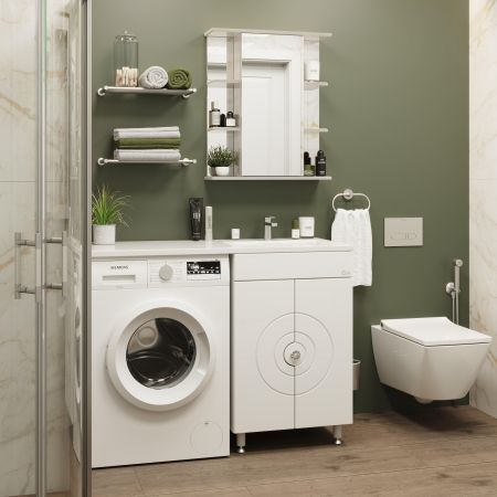 Тумба Onika Космос 60 напольная, под стиральную машину, белая (ум.Onika 120), артикул 106019