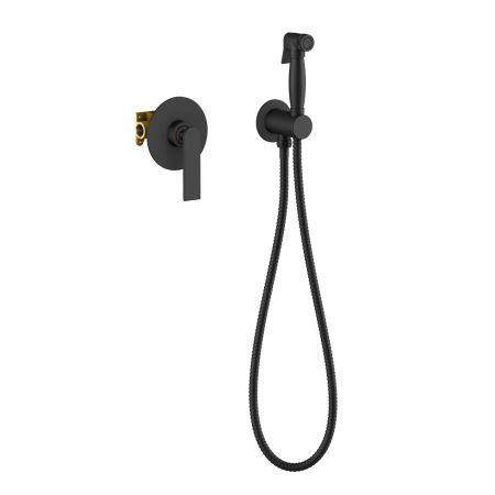 Смеситель встроенный с гигиеническим душем Timo Anni 2789/03SM черный, артикул 2789/03SM