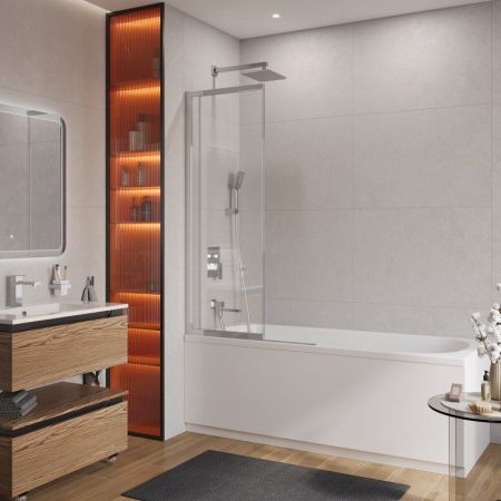 SLIDER-FIX-VF-11-90/150-C-NERO Душевая шторка на ванну, артикул SLIDER-FIX-VF-11-90/150-C-NERO