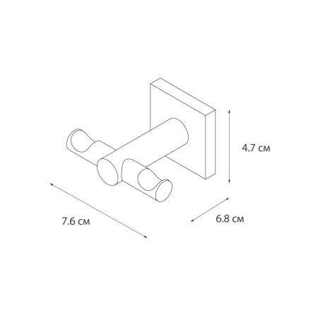 Двойной крючок для ванной FIXSEN LUX CHROME FX-15005A, хром, артикул FX-15005A