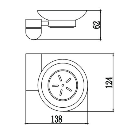 Мыльница Savol S-007359, хром, артикул S-007359