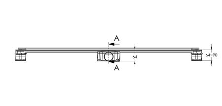 Желоб BERGES водосток SUPER line 650, матовый хром, S-сифон D50/105 H50 вертикальный