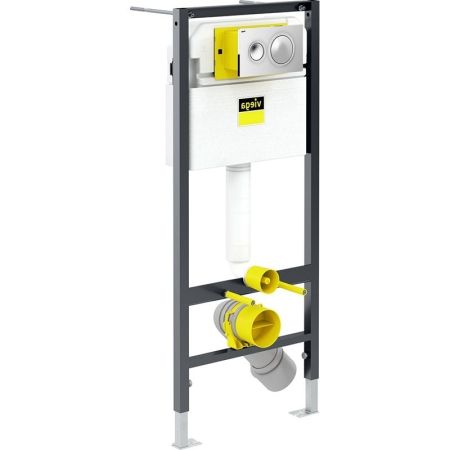 Комплект унитаза AM.PM Spirit FlashClean C701700WH+C707857WH с инсталляцией Viega Prevista Dry 792855 с сиденьем Микролифт и клавишей смыва Хром, артикул C701700WH+C707857WH+792855