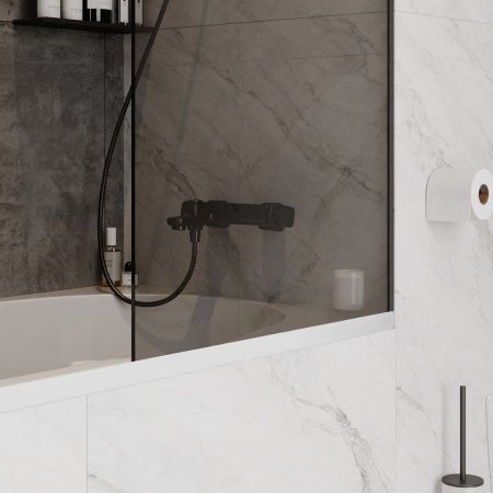 Шторка на ванну 70х140 см Maretti Marta MA41F7014098-560, профиль черный, артикул MA41F7014098-560