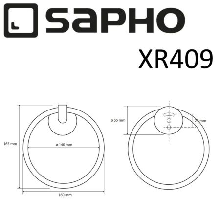 Полотенцедержатель X-ROUND в виде кольца, хром, Sapho, артикул XR409