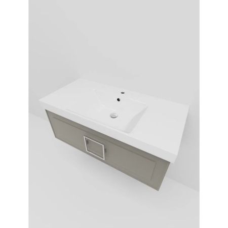 Тумба под раковину подвесная La Fenice Cubo FNC-01-CUB-C-100, бежевая, артикул FNC-01-CUB-C-100