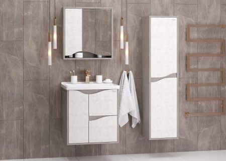 Пенал Onika Брендон 35 подвесной, бетон крем/камень светлый, универсальный