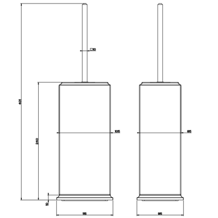Gessi Eleganza Ершик для унитаза напольный, цвет: хром/белый, артикул 46443#031