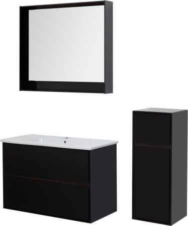 Тумба под раковину Aquanet Милан 100 черный глянец, артикул 00269299
