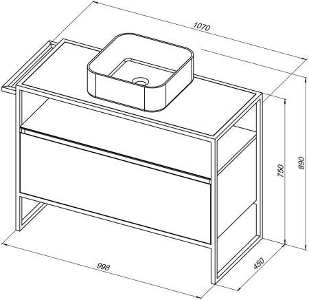 Тумба под раковину Allen Brau Priority 100 1.31003.WM белый матовый, артикул 1.31003.WM