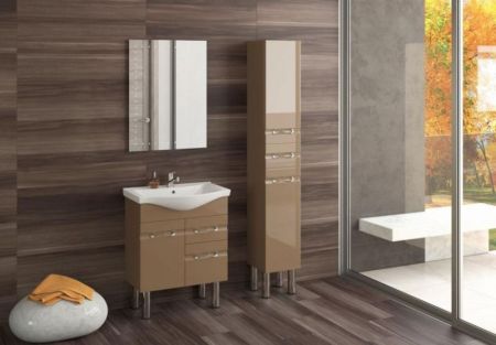 Тумба с раковиной SanVit Прима 65 kprim065 с фактурой под дерево витые ручки Венге, артикул kprim065