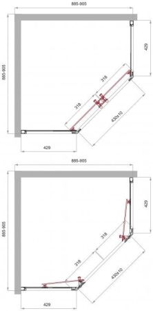Душевой уголок BELBAGNO UNO-195-P-2, артикул UNO-195-P-2-90-C-NERO