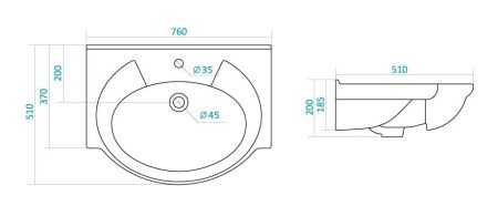 Тумба "Кармела 75", ольха белая, Байкал 75