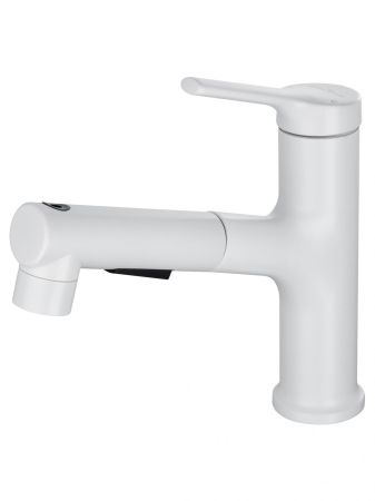 Смеситель для раковины с выдвижным изливом WONZON & WOGHAND, Белый матовый (WW-A40862-MW)