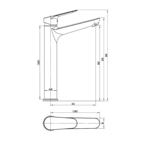 Смеситель для раковины высокий Esko KZ25W, белый, артикул KZ25W